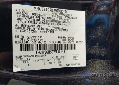 2011 Ford Focus Ses из США, поврежденный, VIN 1FAHP3GN5BW157143